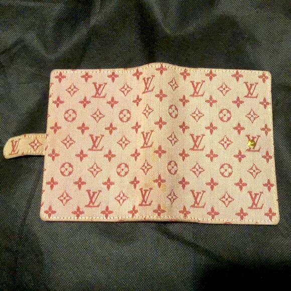 LOUIS VUITTON Mini Lin Red Agenda Binder Passport Holder Credit Card Wallet - Picture 4 of 17